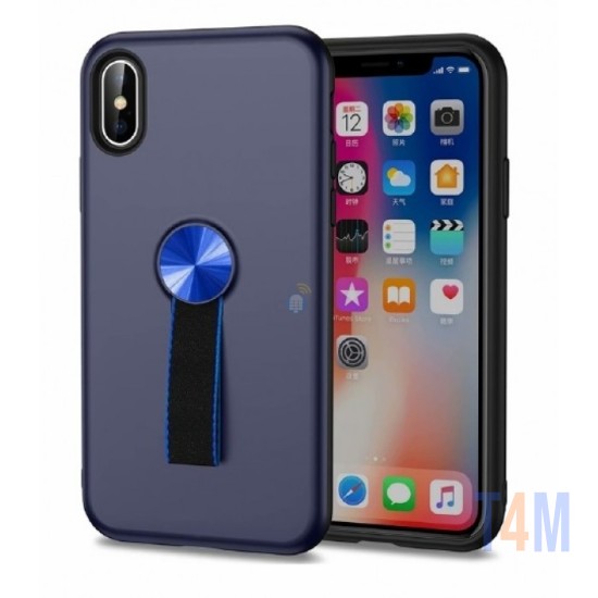 CAPA PARA  COM SUPORTE  IPHONE XS MAX AZUL